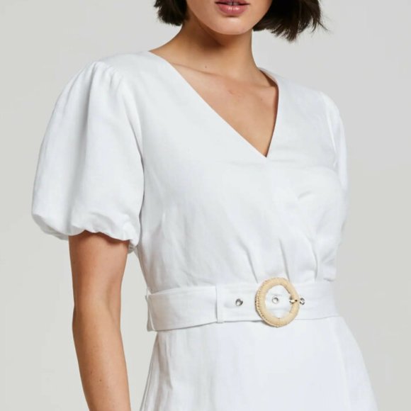 PORTMANS Linen Blair Puff Sleeve Wrap Dress - Picture 5 of 10